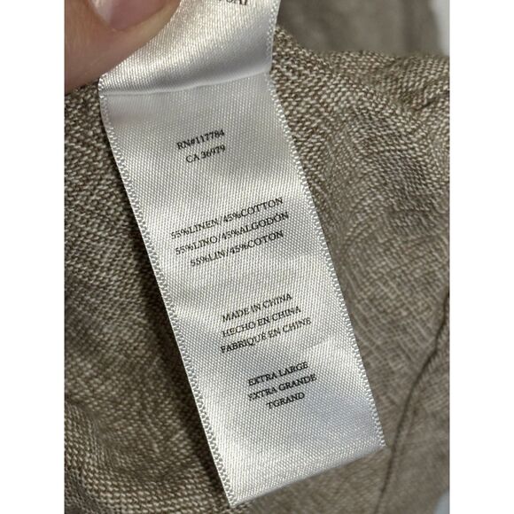 Rails Linen Cotton Button Down Shirt Jacket XL Neutral Shacket Minimalist Chic - Picture 4 of 8